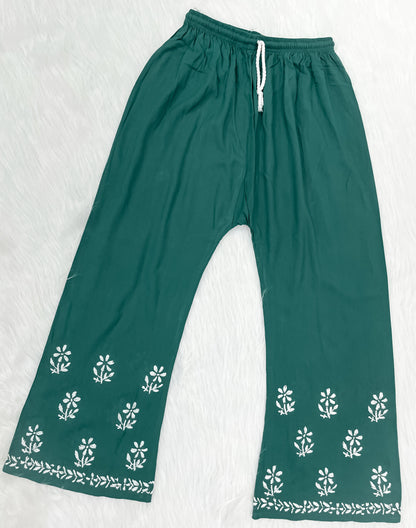 Mansha Chikankari Strappy Rayon Kurti & Palazzo Co-Ord Set (Adjustable Strap)