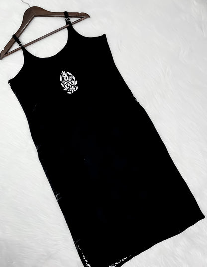 Mansha Chikankari Strappy Rayon Kurti & Palazzo Co-Ord Set (Adjustable Strap)