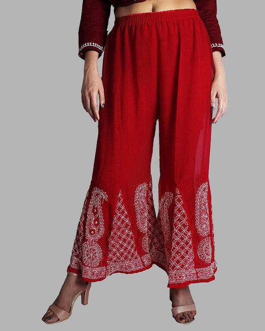 Nashwa Flared Georgette Sharara With Lining Attached Inside to Avoid Transparency