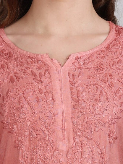Nargis Premium Rayon Ombre/Shaded Dyed Long Chikankari Kurti – Perfect for Every Occasion