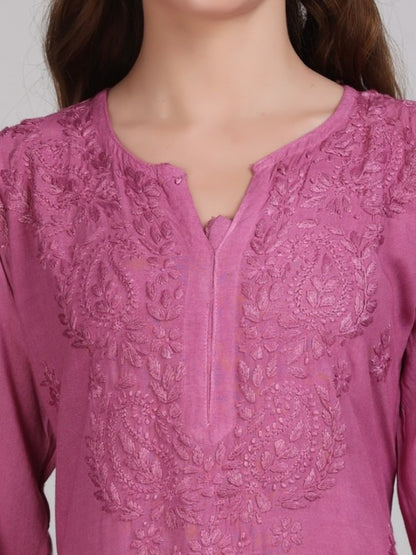 Nargis Premium Rayon Ombre/Shaded Dyed Long Chikankari Kurti – Perfect for Every Occasion